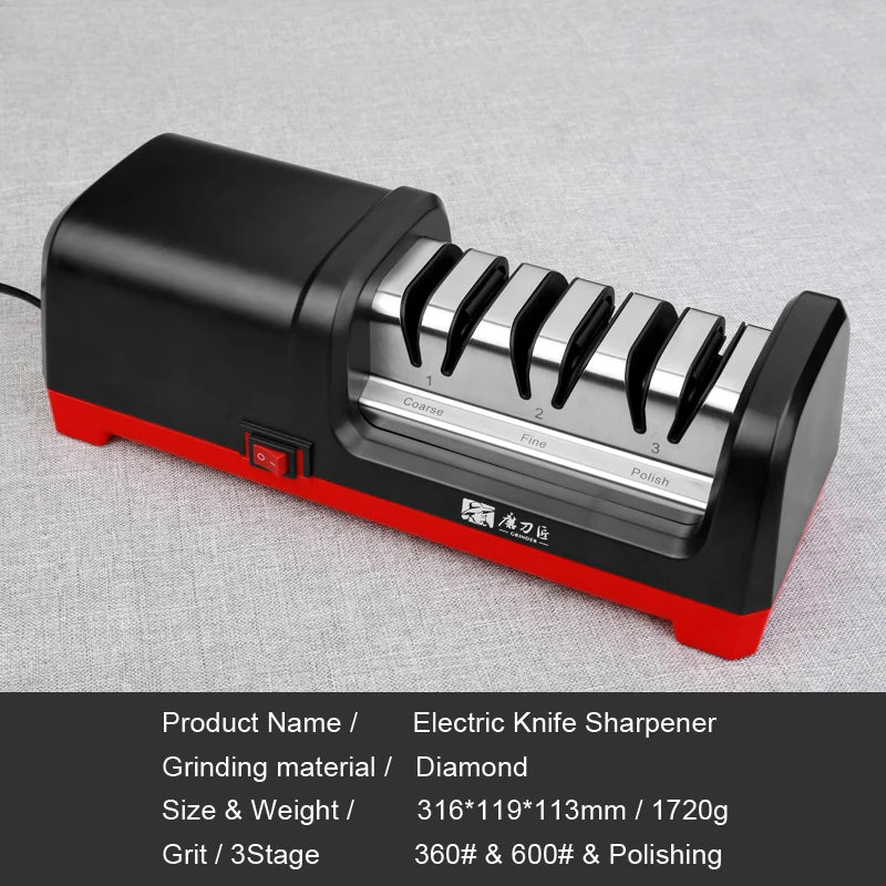 TAIDEA Electric Diamond Knife Sharpener New Upgrade Sharpening System Have Polishing Grit 360/600/1000# Professional Sharpeners