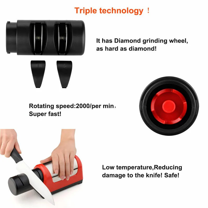 TAIDEA Electric Diamond Knife Sharpener New Upgrade Sharpening System Have Polishing Grit 360/600/1000# Professional Sharpeners