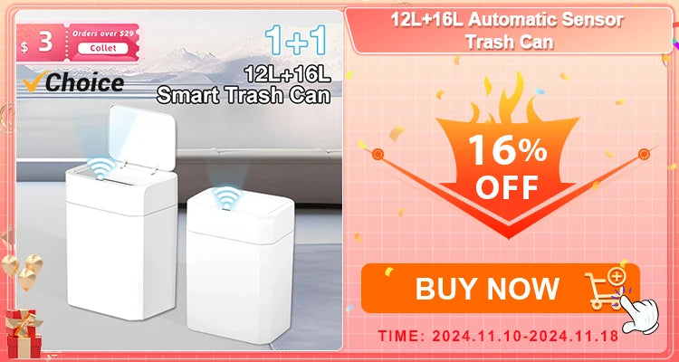 20L Smart Sensor Trash Can With Display Type-C Recharging Automatic Wastebin For Bathroom Kitchen Toilet Wastebasket Smart home