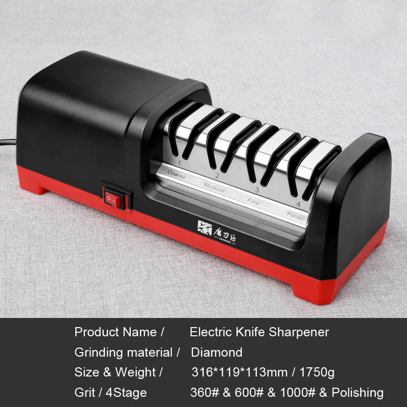 TAIDEA Electric Diamond Knife Sharpener New Upgrade Sharpening System Have Polishing Grit 360/600/1000# Professional Sharpeners
