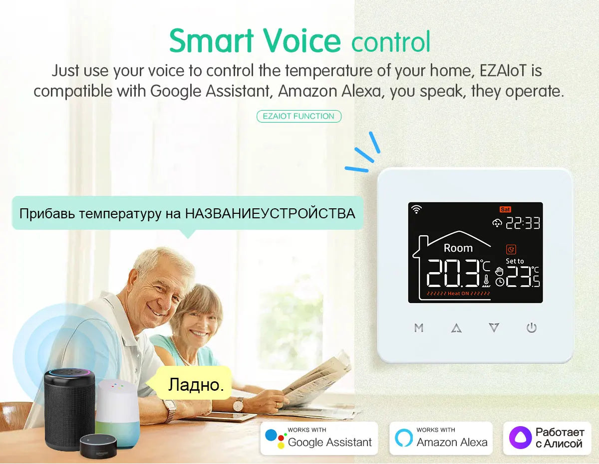 Tuya Smart Home Thermostat Water Electric Warm Floor Heating Gas Boiler WiFi Temperature Remote Controller with Google Alexa