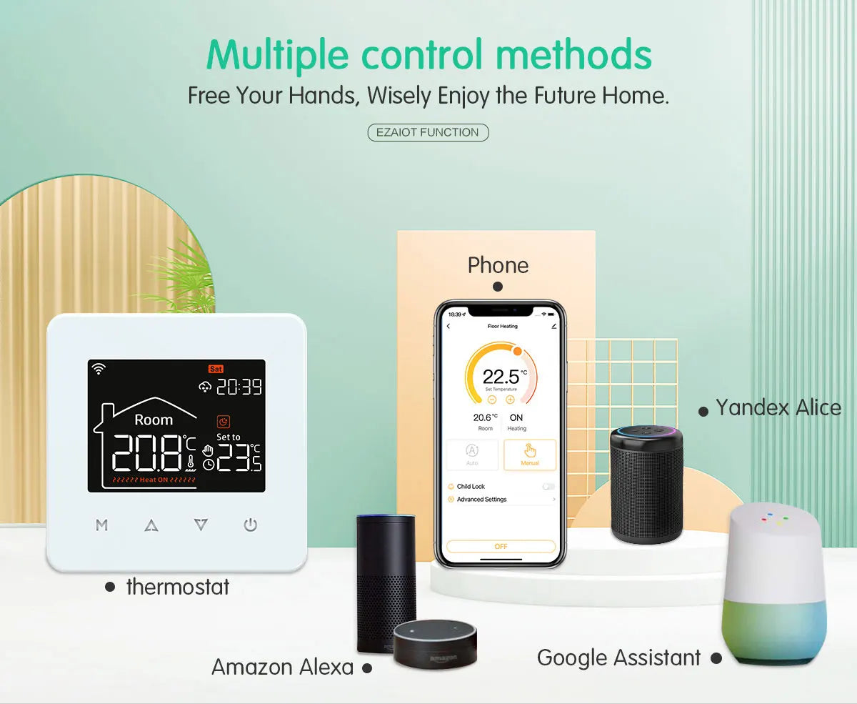 Tuya Smart Home Thermostat Water Electric Warm Floor Heating Gas Boiler WiFi Temperature Remote Controller with Google Alexa